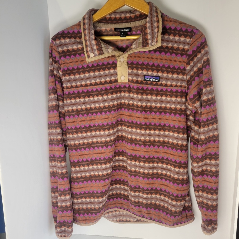 Patagonia Synchilla Fleece Pullover Large Geometric Southwestern Snap-T 26020